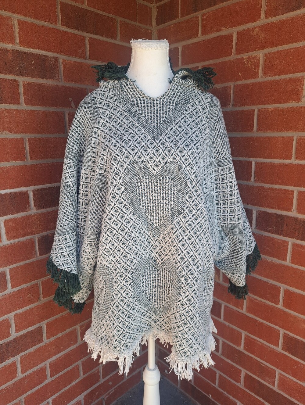 Upcycled Tapestry Hooded Poncho
